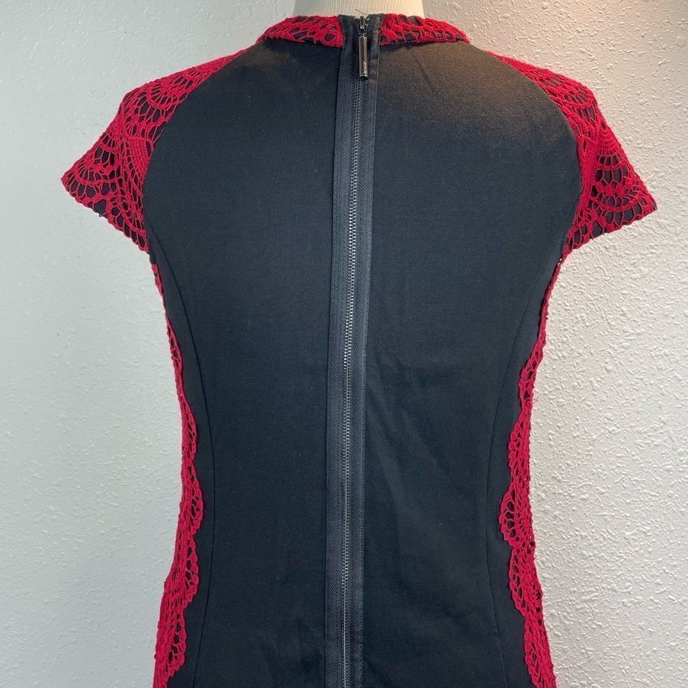 EUC Kensie Womens Midi Black and Red Dress Size S - Picture 5 of 7